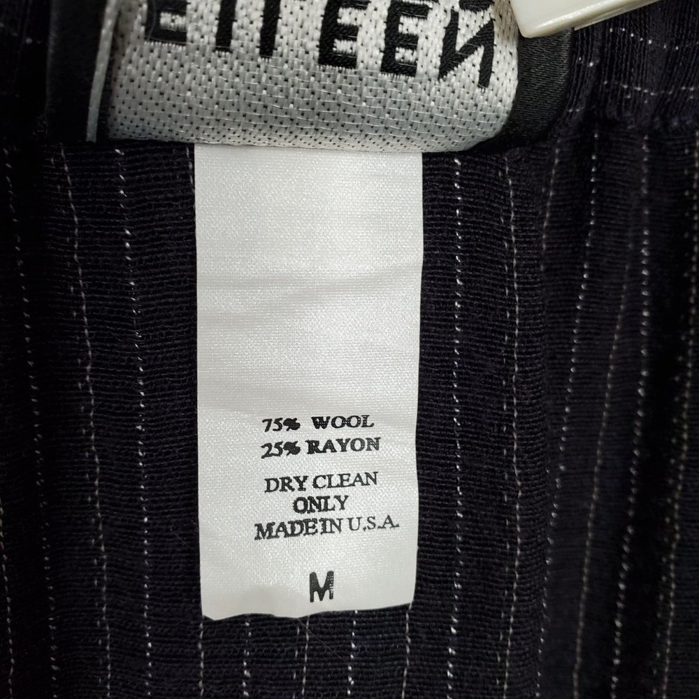 Eileen Fisher Size M Skirt Button Front Woven Wool Rayon Maxi Pinstripe Blue - Picture 8 of 10